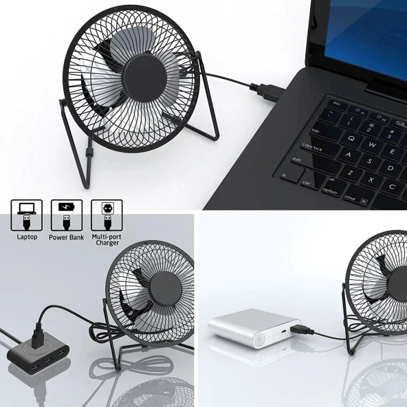 Hadron HDX7252 18cm Metal Masaüstü Usb Vantilatör - Resim 5