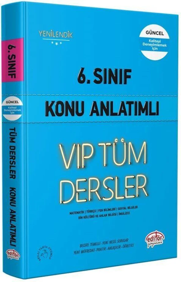 6. Sınıf VİP Tüm Dersler Konu Anlatımlı Editör Yayınları ürün görseli 1