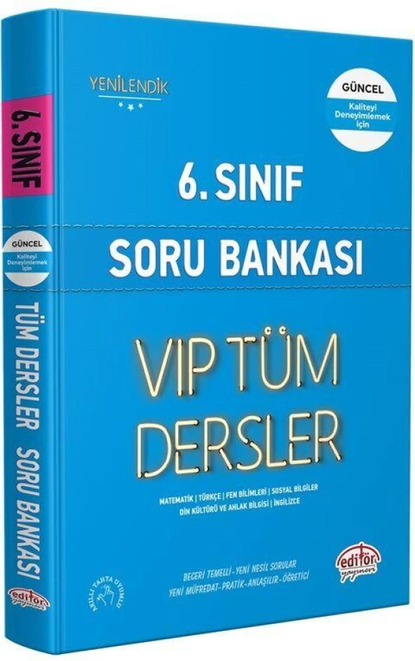 6. Sınıf VİP Tüm Dersler Soru Bankası Editör Yayınları ürün görseli 1