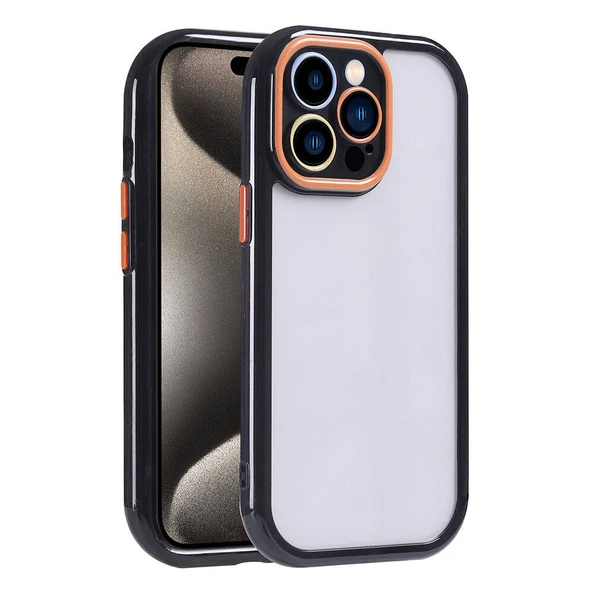 iPhone 15 Pro Kılıf Kamera Korumalı Renkli Kenar ve Çerçeve Tasarımlı Vitamin Kapak ürün görseli 1