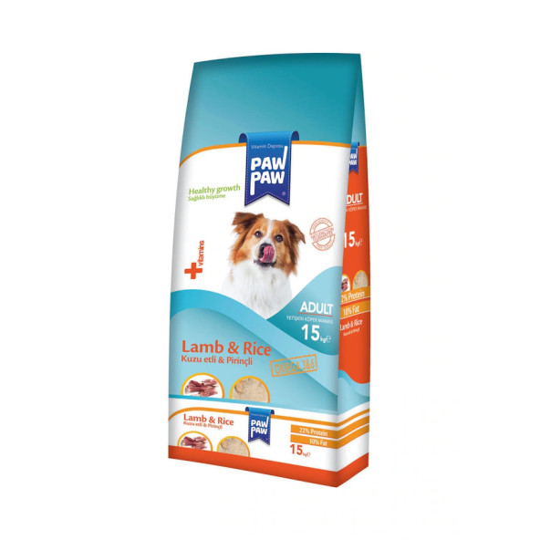 Paw Paw Kuzu Etli ve Pirinçli Yetişkin Köpek Maması 15 KG ürün görseli 1