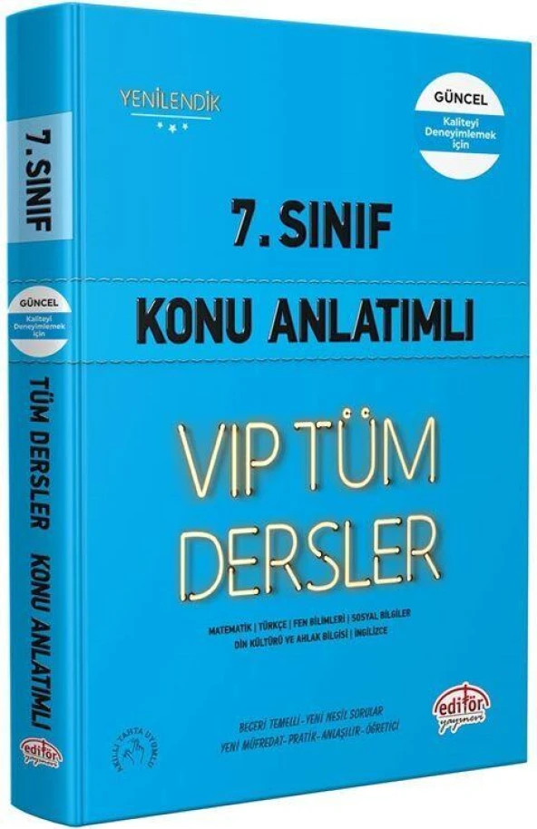 7. Sınıf VİP Tüm Dersler Konu Anlatımlı Editör Yayınları ürün görseli 1