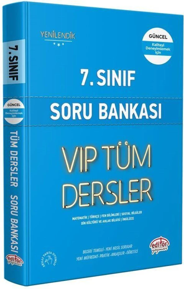 7. Sınıf VİP Tüm Dersler Soru Bankası Editör Yayınları ürün görseli 1