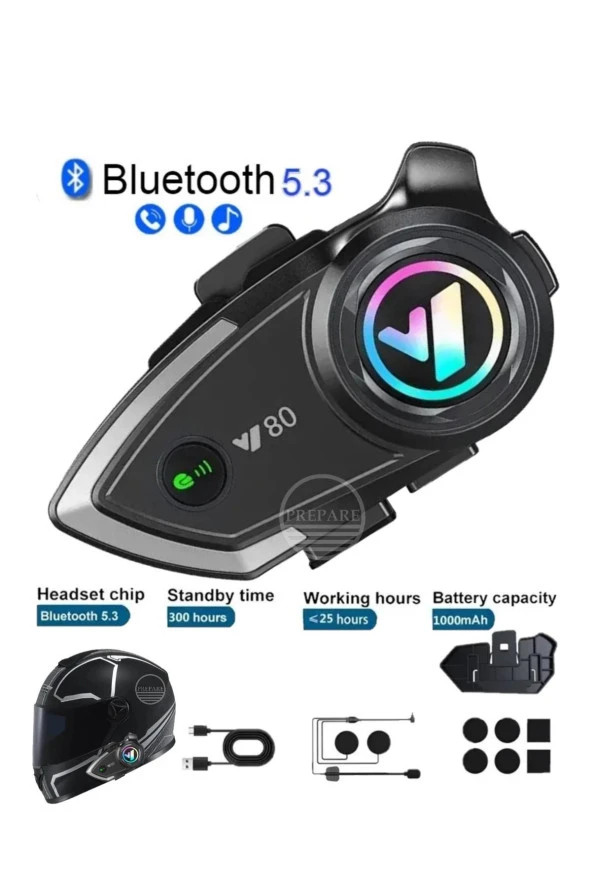 Kask Bluetooth Kulaklık Y-80P Bluetooth Motosiklet Kulaklık 5.3 Motosiklet Kulaklık ürün görseli 1