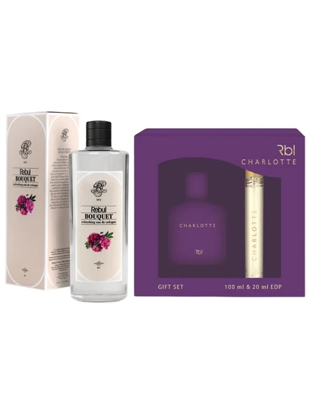Rebul Charlotte Parfüm 100 ml | Kalem Parfüm 20 ml +  Kolonya Bouquet 250 ml Özel Set ürün görseli 1