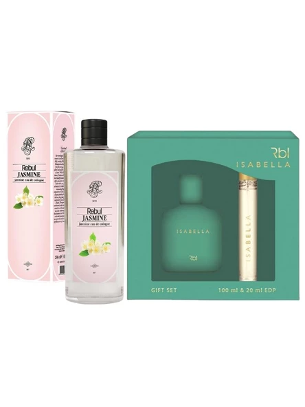Rebul Isabella Parfüm 100 ml | Kalem Parfüm 20 ml + Jasmine - Yasemin Kokulu Kolonya 250 Ml Cam Şişe ürün görseli 1