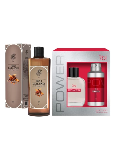 Rebul Power Set Parfüm 100 ml + Deodorant Spray 150 ml + Dark Spice Kolonya 250ML (Cam Şişe) ürün görseli 1