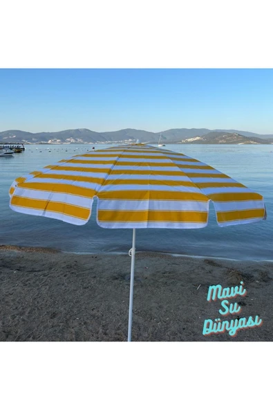 Plaj Şemsiyesi (Pamuk Kumaş) Deniz, Balkon, Bahçe (Bidonsuz) 2 Metre, 10 Telli ürün görseli 1
