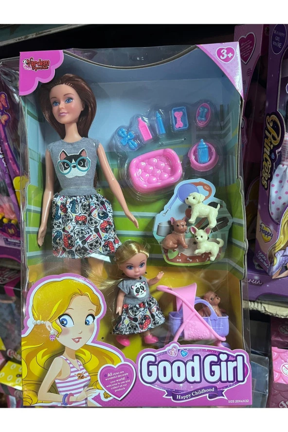 Anne Kız Pet Shopta Kedi Elbiseli 29 Cm - Mavi Su Dünyası ürün görseli 1