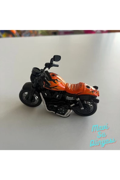 Çek Bırak Metal Küçük Boy Turuncu Renk Motosiklet ürün görseli 1