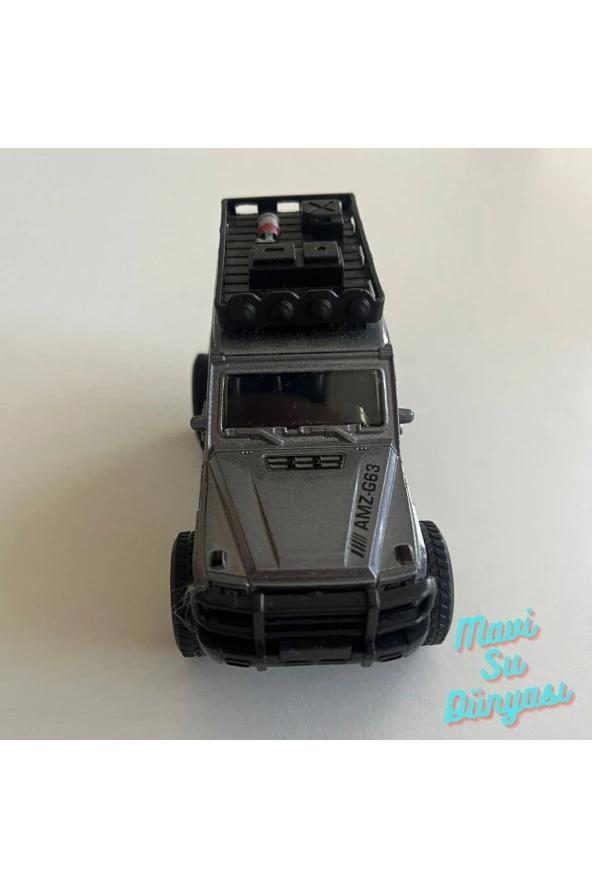 Çek Bırak Metal Gri Renk Araba AMZ G63 Offroad Jeep Kapılar Açılır Araba ürün görseli 1