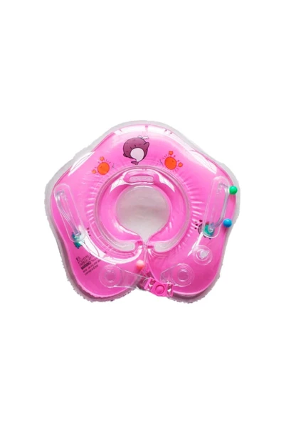 Emniyet Kilitli Bebek Yüzme Boyun Simidi Pembe Renk ürün görseli 1