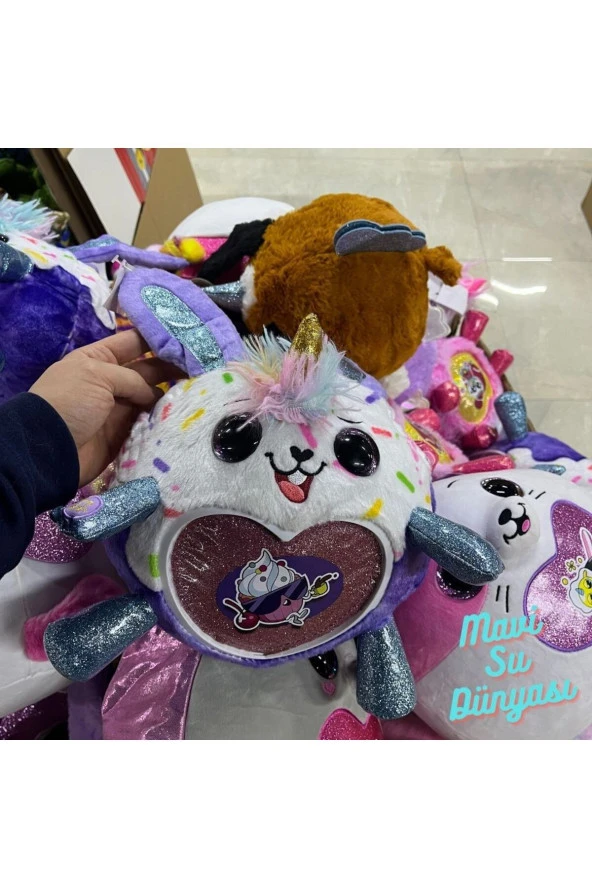 Peluş Ferby Beyaz ve Mor Renkli Desenli - Mavi Su Dünyası ürün görseli 1