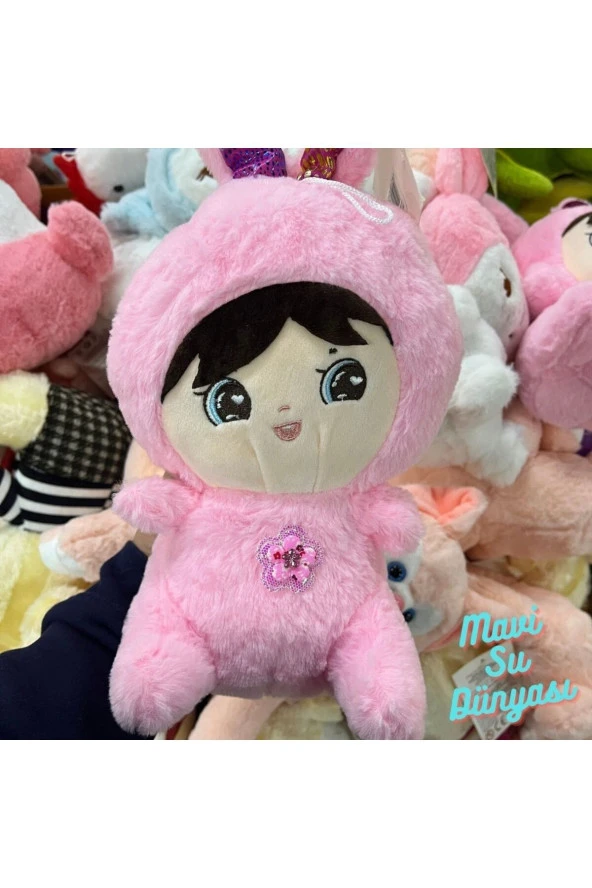 Peluş Pembe Renk Yüzlü 20 Cm - Mavi Su Dünyası ürün görseli 1