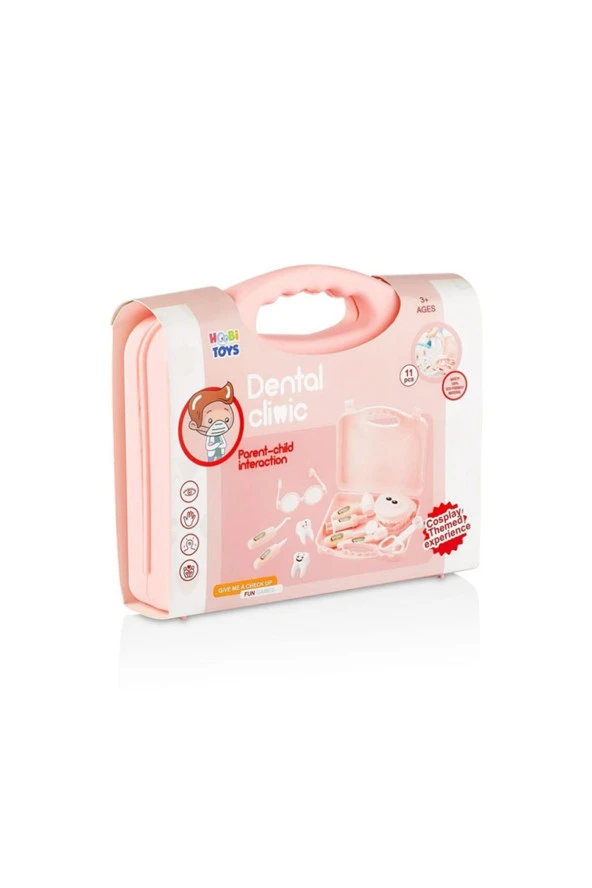 Pembe Renk Çantalı Diş Seti -  Mavi Su Dünyası ürün görseli 1