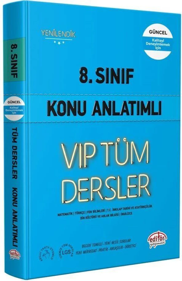 8. Sınıf VİP Tüm Dersler Konu Anlatımlı Editör Yayınları ürün görseli 1