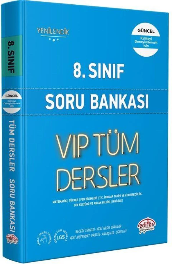 8. Sınıf VİP Tüm Dersler Soru Bankası Editör Yayınları ürün görseli 1