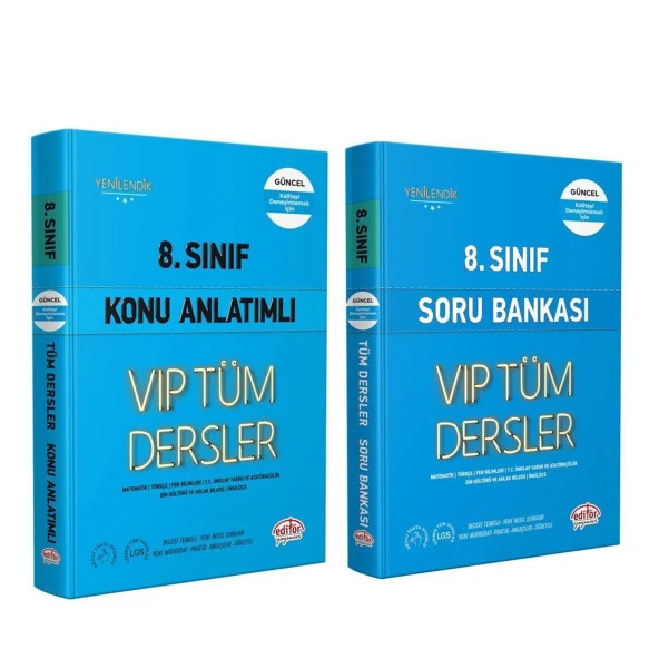 Editör Yayınları 8.Sınıf VIP Tüm Dersler Konu ve Soru Seti 2 Kitap ürün görseli 1