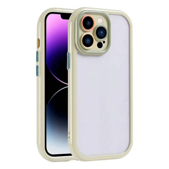 iPhone 14 Pro Max Kılıf Kamera Korumalı Renkli Kenar ve Çerçeve Tasarımlı Vitamin Kapak ürün görseli 1