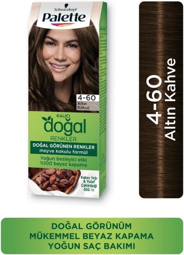 Palette Schwarzkopf Palette Kalıcı Doğal Renkler 4-60 Açık Çikolata Kahve Saç Boyası ürün görseli 1