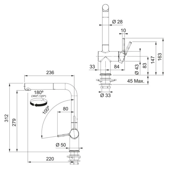 Franke Basis BFG 611-86 Nero Granit Evye-Active Plus Doccia 2.0 Batarya Seti - Resim 5