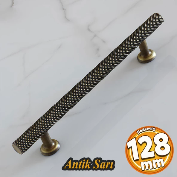 Doruk 128 mm Eskitme Antik Sarı Metal Mobilya Mutfak Çekmece Dolap Dolabı Kulpu Kulbu Kulpları ürün görseli 1