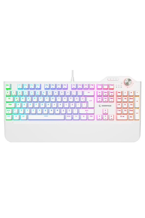 Rampage Hydra R6 Full RGB LED BEYAZ Gaming Pro RED Switch Q Aluminyum Kaplama Multimedia Mekanik Klv ürün görseli 1