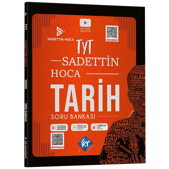 Kr Akademi Yayınları Sadettin Hoca TYT Tarih Soru Bankası Yeni ürün görseli 1