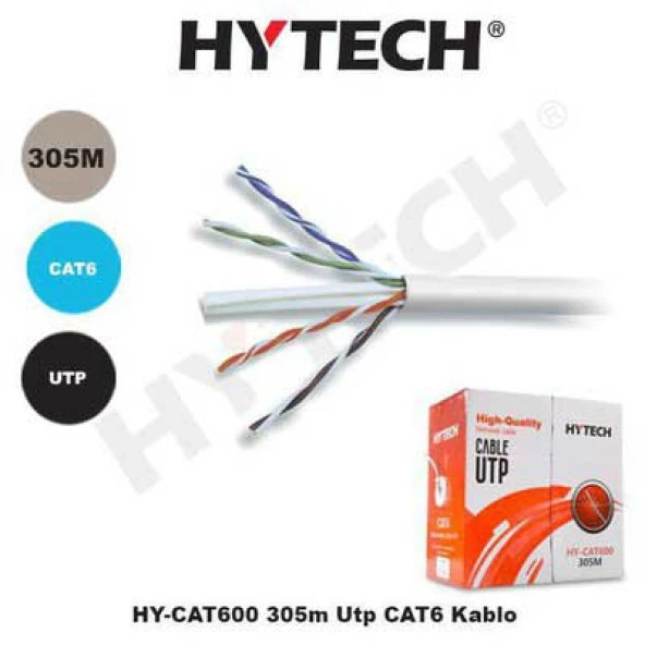Hytech HY-CAT600 305m Gri Utp CAT6 Kablo - Resim 2