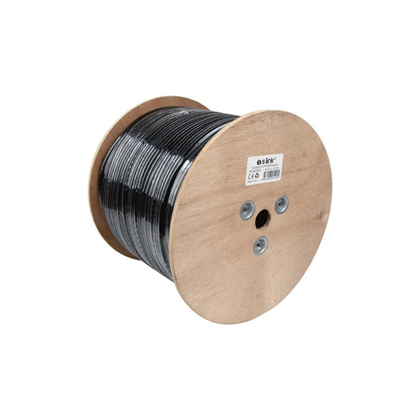 S-link SL-CAT609 305m 23AWG 0.56mm CCA Double Jack GRİ+Siyah CAT6 Kablo ürün görseli 1
