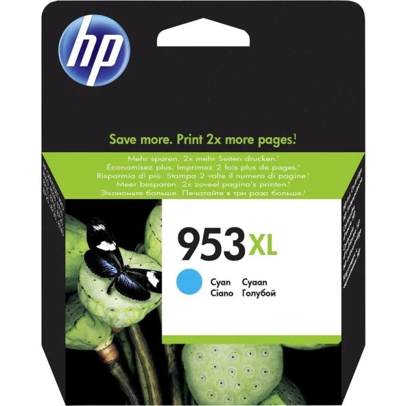 Hp F6u16ae (953Xl) Cyan Yuksek Kapasıtelı Murekkep Kartusu 1.600 Sayfa ürün görseli 1