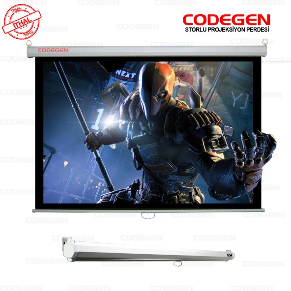 Codegen FAX-30 300x225 cm Storlu Manuel Fiber Glass Projeksiyon Perdesi (Arkası Siyah Fonlu) ürün görseli 1