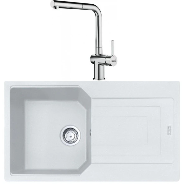 Franke Urban UBG 611-86 Bianco Granit Eviye-Active Plus Doccia Krom 2.0 Batarya Seti ürün görseli 1