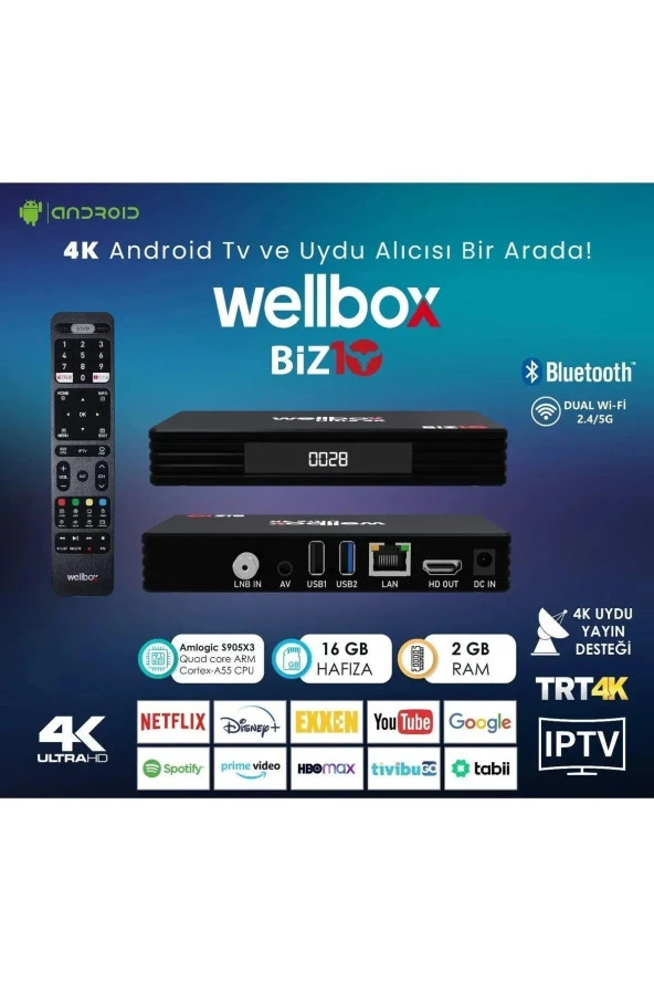 Biz10 4k Android Tv Box Uydu Alıcısı ürün görseli 1