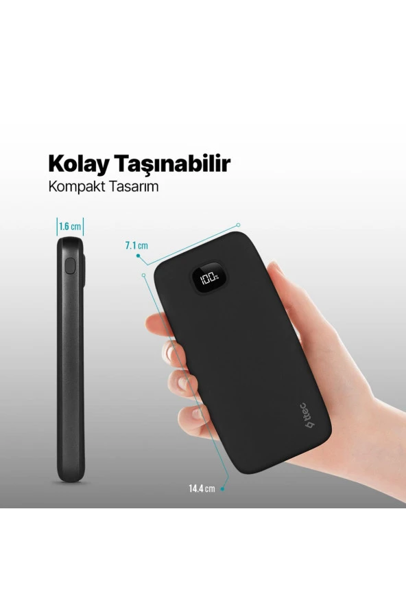 Ttec 2BB205S ChargeUp LCD 10.000 mAh Taşınabilir Şarj Aleti / Powerbank - Resim 6