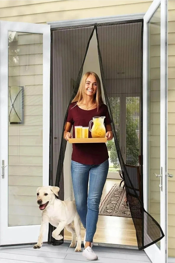 Mıknatıslı Kapı Sinekliği 2X(60X210) Cm siyah ürün görseli 1