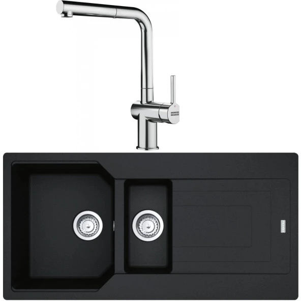 Franke Urban UBG 651-100 Nero Granit Eviye-Active Plus Doccia 2.0 Krom Batarya Seti ürün görseli 1