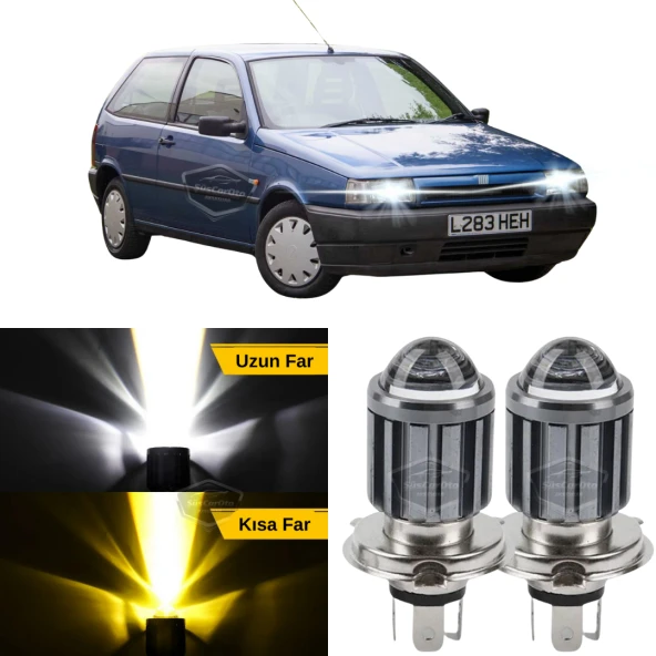 Fiat Tipo 1993-2000 Uyumlu Mercekli Far Ampulü Led Xenon Çift Renk Sarı-Beyaz Far Şimşek Etkili CSP Led Lamba Uzun Kısa 2 Adet Takım ürün görseli 1