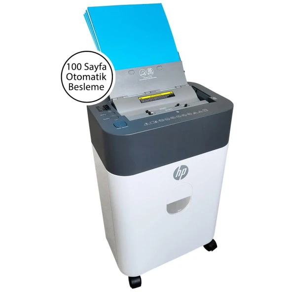 HP OneShred Auto 100CC Otomatik Beslemeli Evrak İmha Makinesi-P4-Çapraz kesim-4,3x12mm-17lt ürün görseli 1