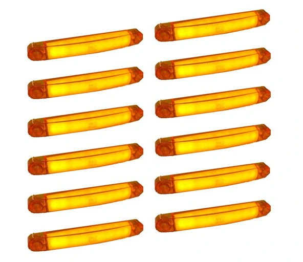 12 Adet Neon Parmak Led Lamba Slim Model Turuncu 12-24 Volt ürün görseli 1