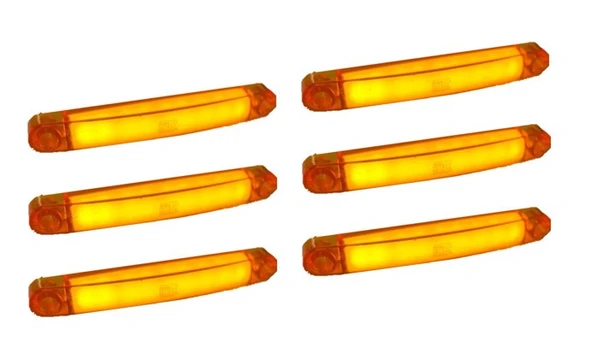 6 Adet Neon Parmak Led Lamba Slim Model Turuncu 12-24 Volt ürün görseli 1