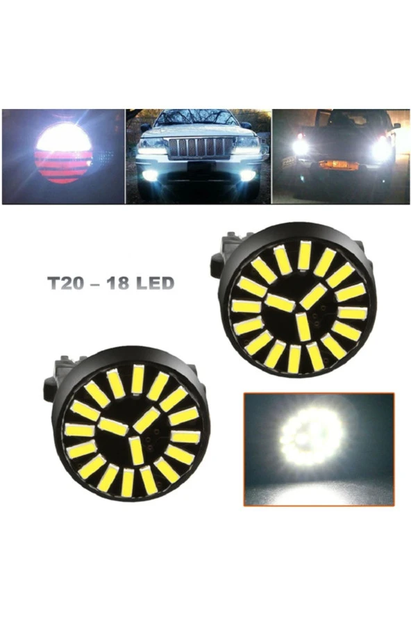 T20 Tek Duy 18 Smd Beyaz Renk Led Ampul 2'li Paket ürün görseli 1