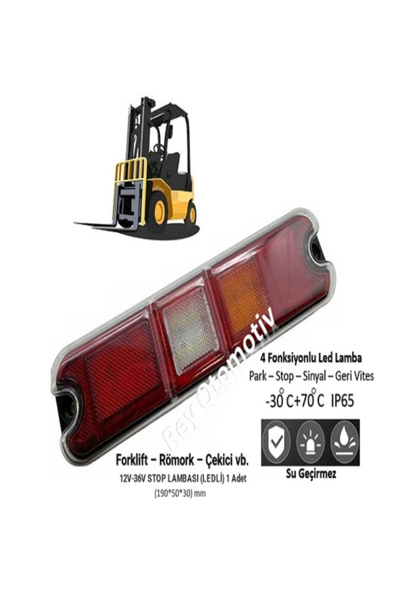 Forklift Stop Lambası Ledli 4 Fonksinyon 12-36 Volt ürün görseli 1