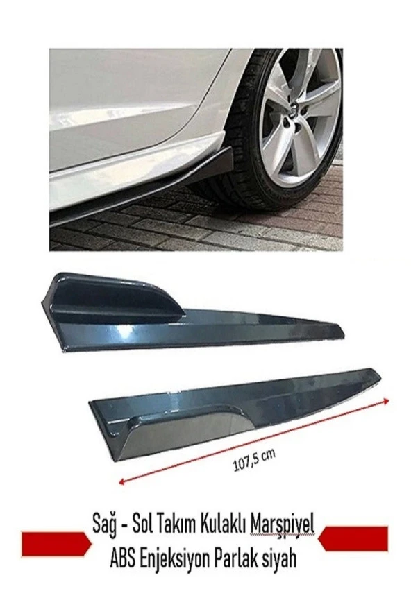 Universal Yan Marşpiyel Altı Lip Kısa Plastik Piano Black ürün görseli 1