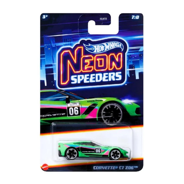 Hot Wheels Neon Yarışçılar HLH72 - CORVETTE C7 Z06 HRW81 ürün görseli 1