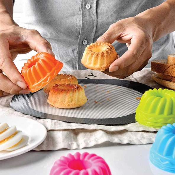 12 Adet Siyah Silikon Kek Kalıbı Muffin Kek Kalıbı ürün görseli 1