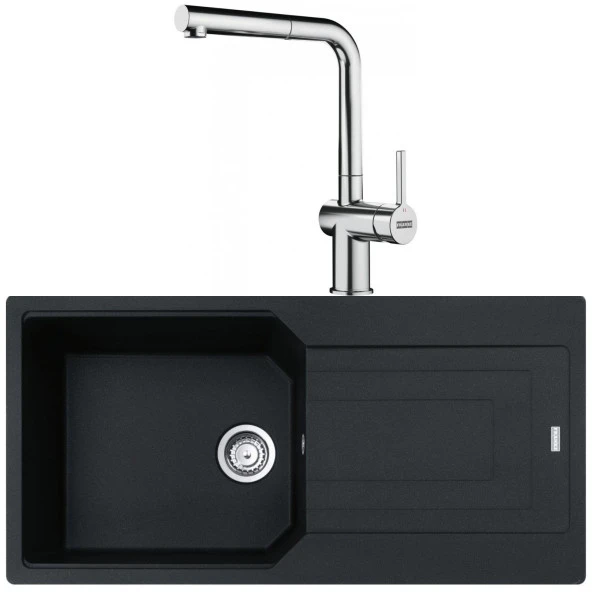 Franke Urban UBG 611-100 Nero Granit Eviye-Active Plus Doccia 2.0 Krom Batarya Seti ürün görseli 1