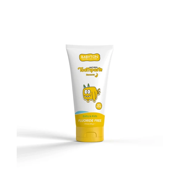 Babyton Bebekler ve Çocuklar İçin Doğal Diş Macunu Muz Aromalı 50g ürün görseli 1