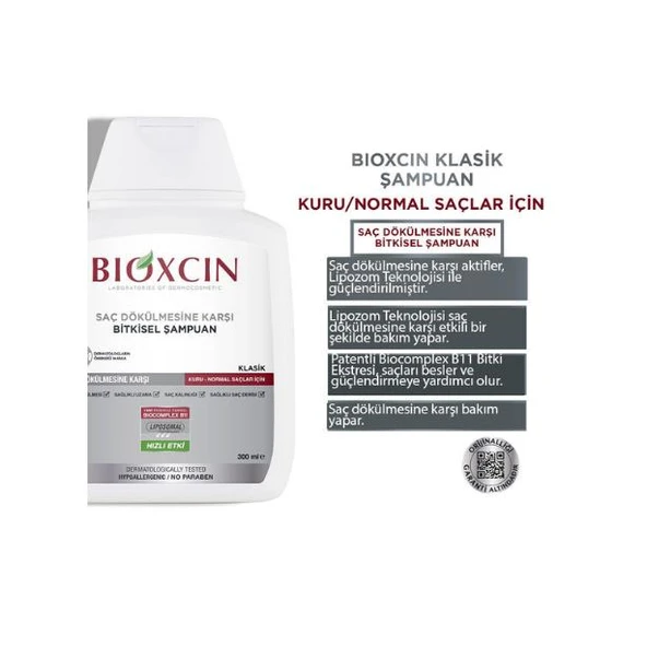 Bioxcin Şampuan Klasik 300 Ml ( Kuru/Normal Saç ) - Resim 3