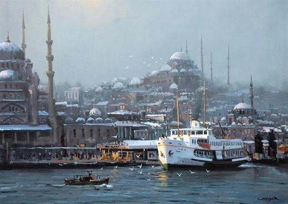 İstanbul'da Kar Var - Kanvas Tablo ürün görseli 1